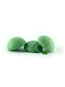 ESPONJA FACIAL DE FIBRA DE KONJAC Con ARCILLA VERDE