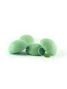 ESPONJA FACIAL DE FIBRA DE KONJAC Con ARCILLA VERDE