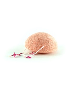 ESPONJA FACIAL DE FIBRA DE KONJAC Con ARCILLA ROSA