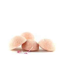 ESPONJA FACIAL DE FIBRA DE KONJAC Con ARCILLA ROSA