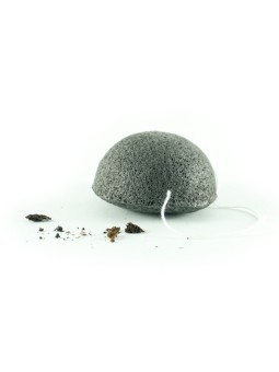 ESPONJA FACIAL DE FIBRA DE KONJAC Con CARBÓN DE BAMBÚ